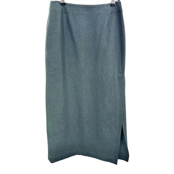 Pietro Pianforini Italian Wool Pencil Skirt Size 40 Gray Back Split Made Italy - Picture 1 of 8